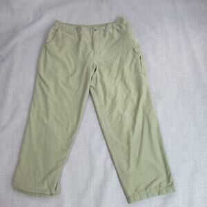 VTG LL Bean Pants Sz 20 Green Fleece Lined Hiking Camping Outdoors Cold Weather